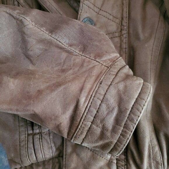 Vintage Wilson Adventure Bound Brown Leather Jacket Coat Bomber Aviator Large L - Picture 11 of 12